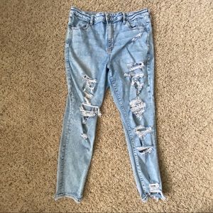 Super Distressed High-Waisted Skinny Jeans